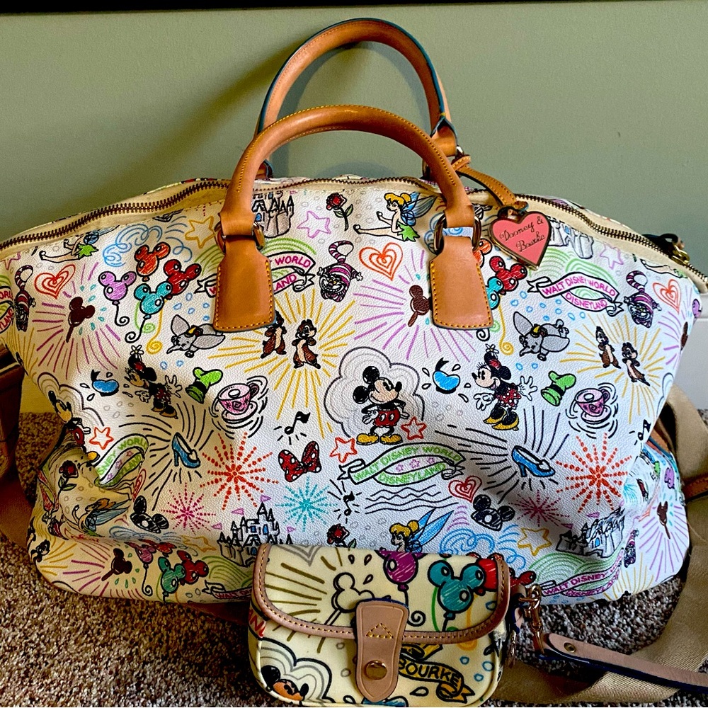 Dooney and Bourke Walt Disney World Weekender Duffle Bag with Coin Purse